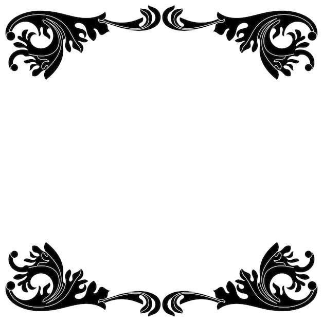 Vintage marco barroco desplazamiento ornamento grabado borde floral retro patrón estilo antiguo