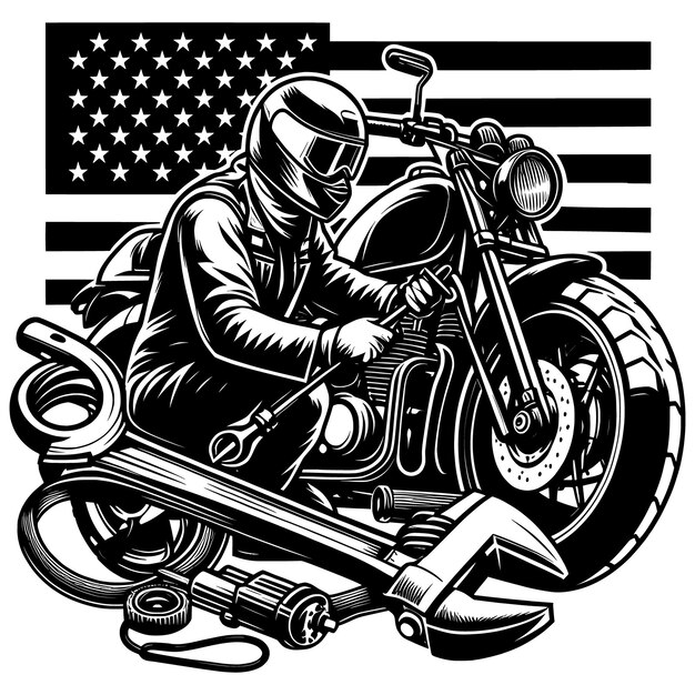 Vector vintage moto mecánico svg archivos vectoriales