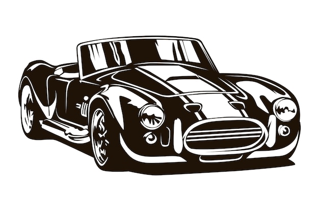 Vintage muscle cars inspirado boceto de dibujos animados.