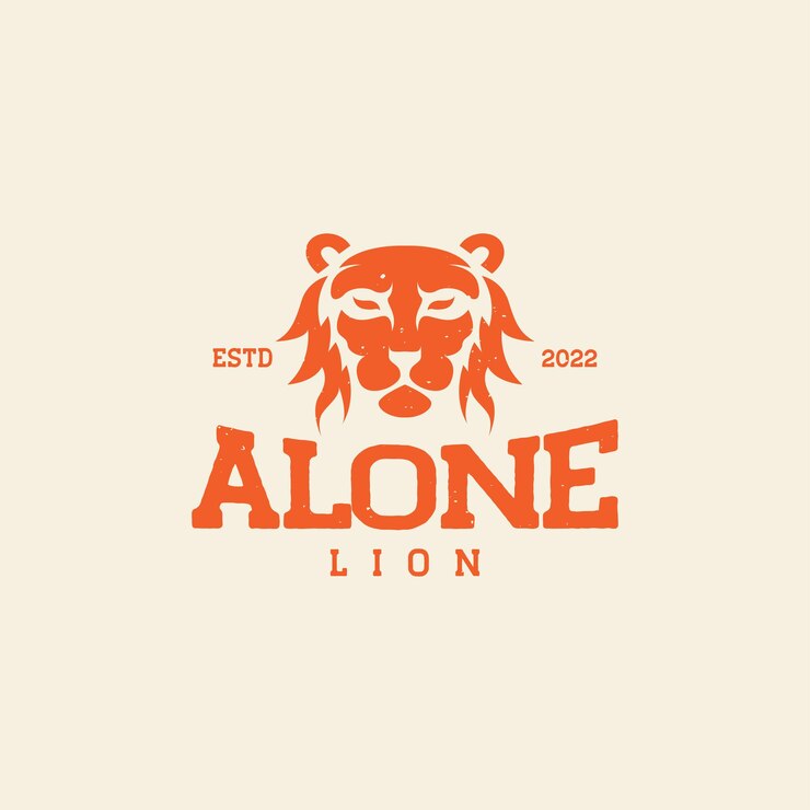 Vector vintage naranja cabeza león bestia logotipo diseño vector gráfico símbolo icono ilustración idea creativa
