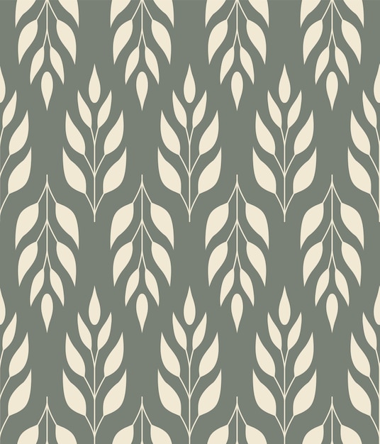 Vintage ogee hojas ornamentadas sin costuras patrón vectorial patrón papel tapiz textil embalaje envoltura