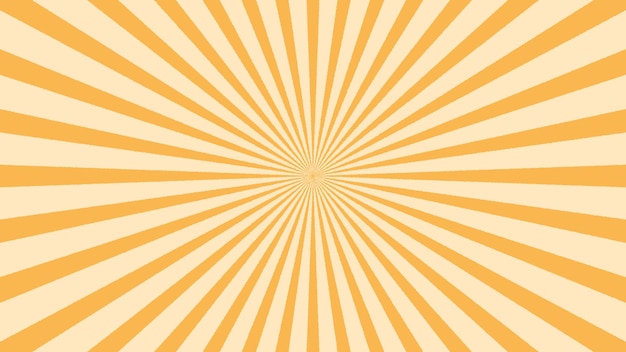 Vintage Orange Waves Sunburst Ilustración de dibujos animados