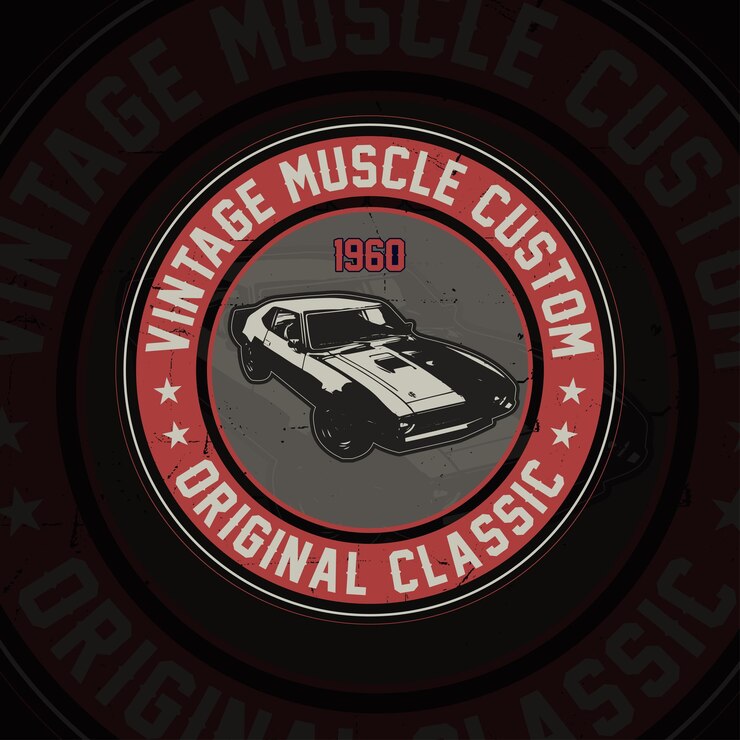 Vintage Original Muscle Classic Car Vector Logo Estilo Ilustración del diseño de la camiseta