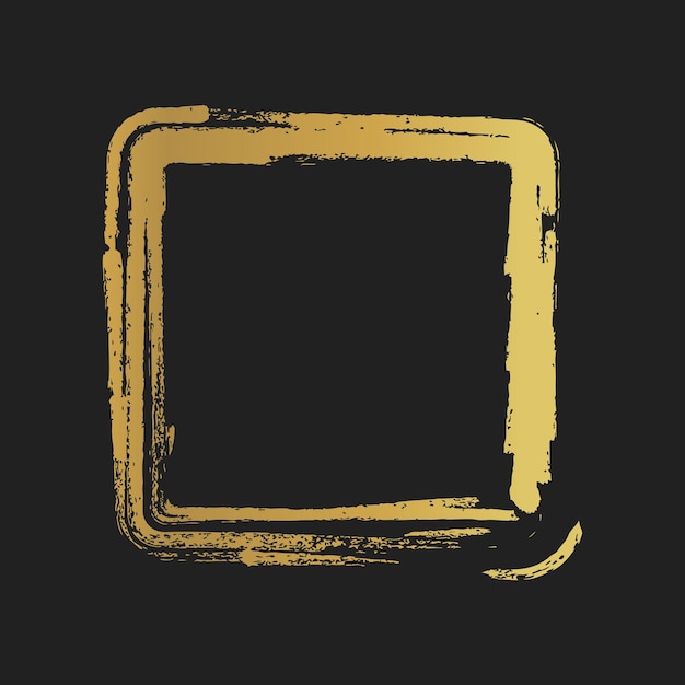 Vintage de oro grunge pintado formas cuadradas. Ilustración vectorial.