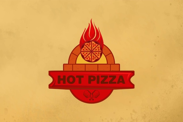 Vintage pizza italiana Diseños de logotipo inspiración aislado sobre fondo blanco.