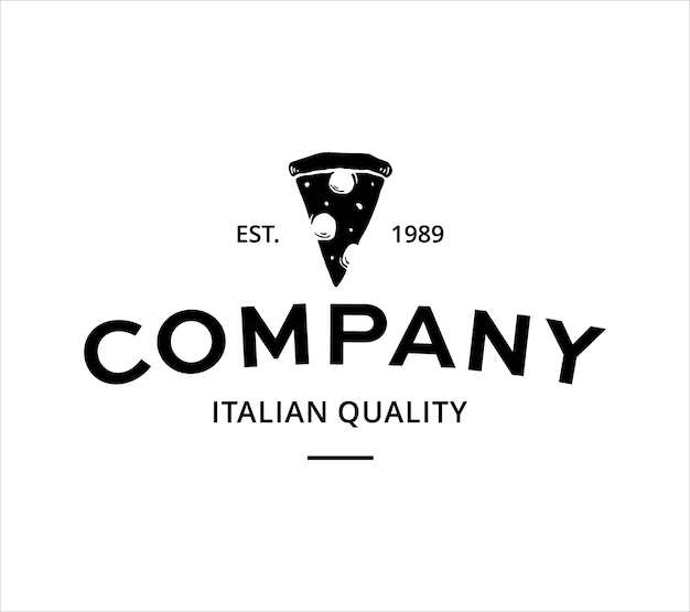 Vintage de plantilla de logotipo de pizza