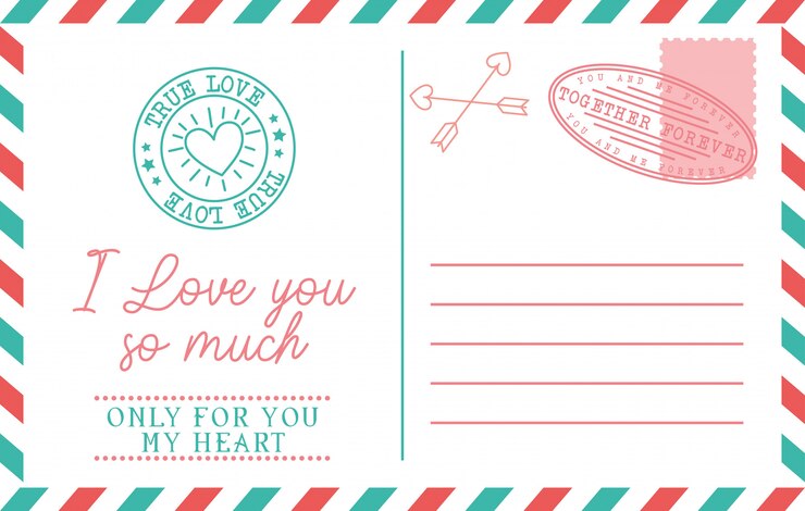 Vector vintage postal de amor