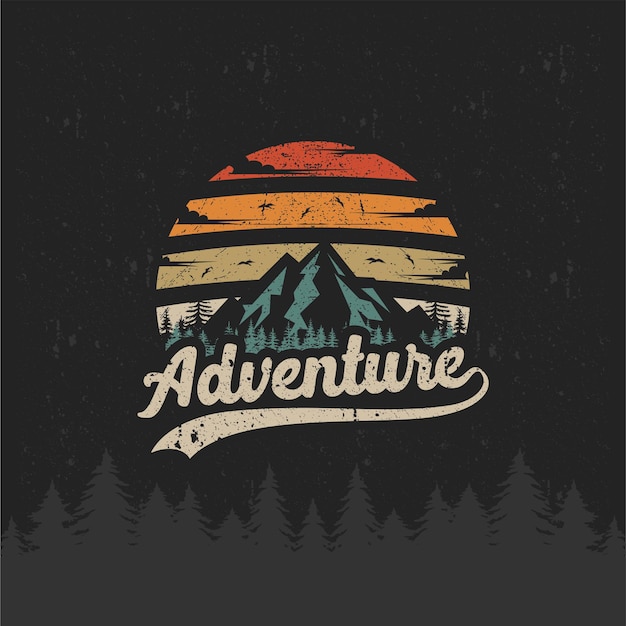 Vintage Premium Logo insignia pegatina sombrero camisa diseño aventura al aire libre montaña campingh