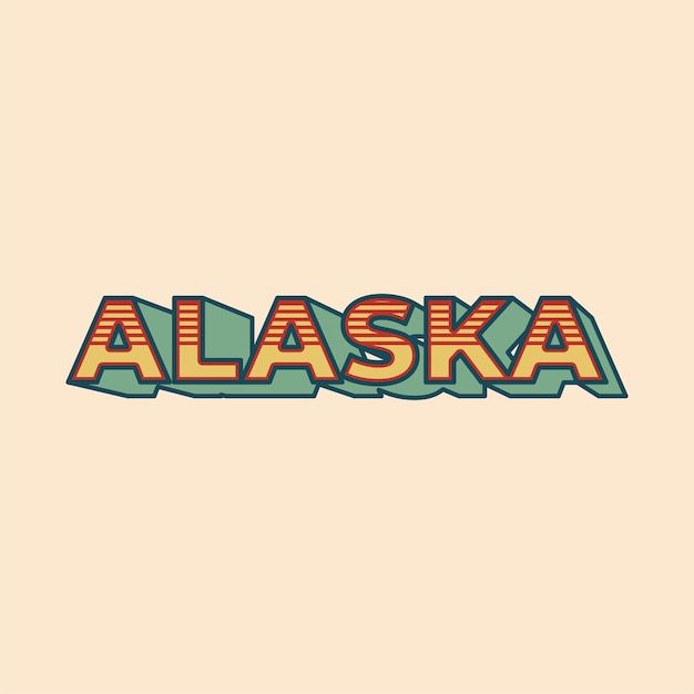 Vector vintage retro alaska vector design, una representación atemporal y nostálgica del estado de alaska