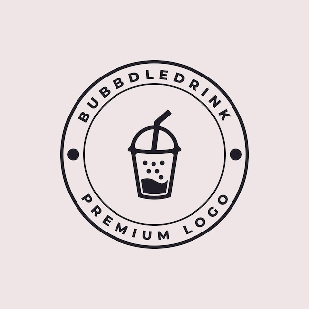 Vintage retro bubble drink boba hipster logo diseño inspiración