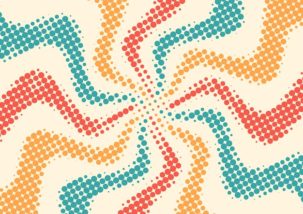 Vintage retro colorido con fondo de puntos de semitono, diseño de fondo de semitono retro abstracto