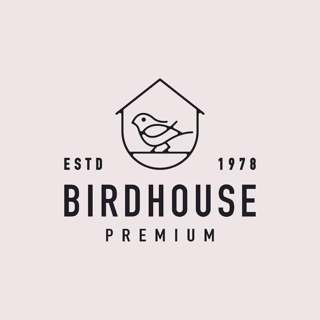 Vintage retro etiqueta insignia emblema pájaro casa hipster logo inspiración