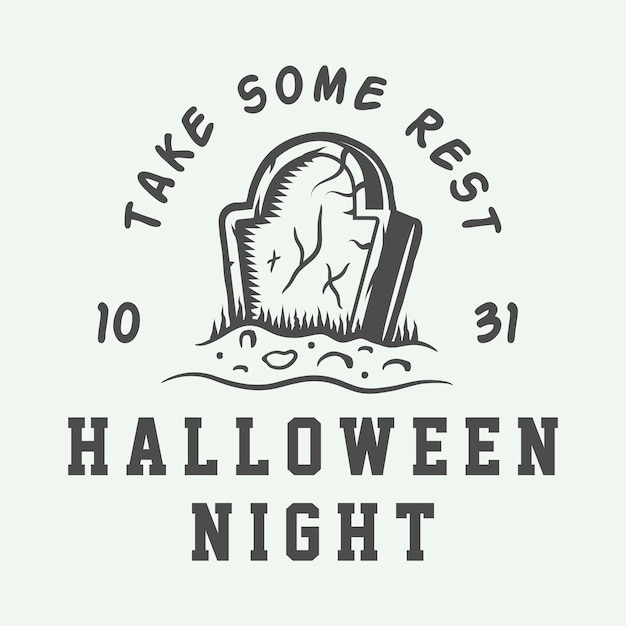 Vintage retro Halloween logo emblema insignia etiqueta marca