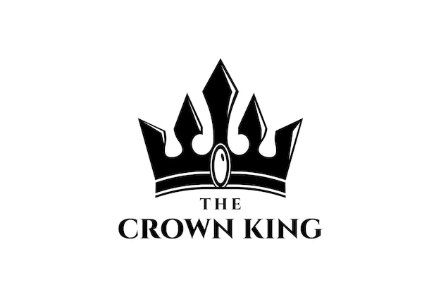 Vintage retro royal king queen crown logo diseño vector