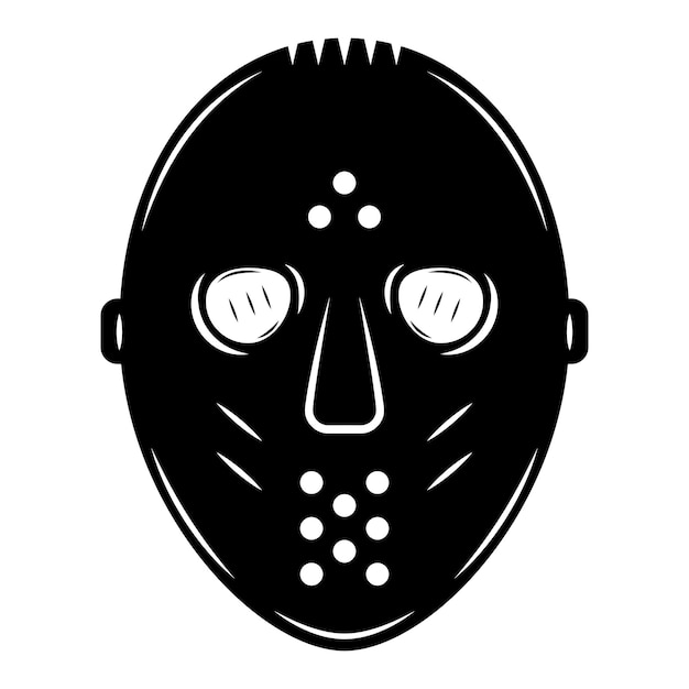Vintage retro vwinter sport máscara de hockey se puede utilizar como emblema logotipo insignia etiqueta marca cartel o impresión monocromo gráfico arte vector ilustración grabado