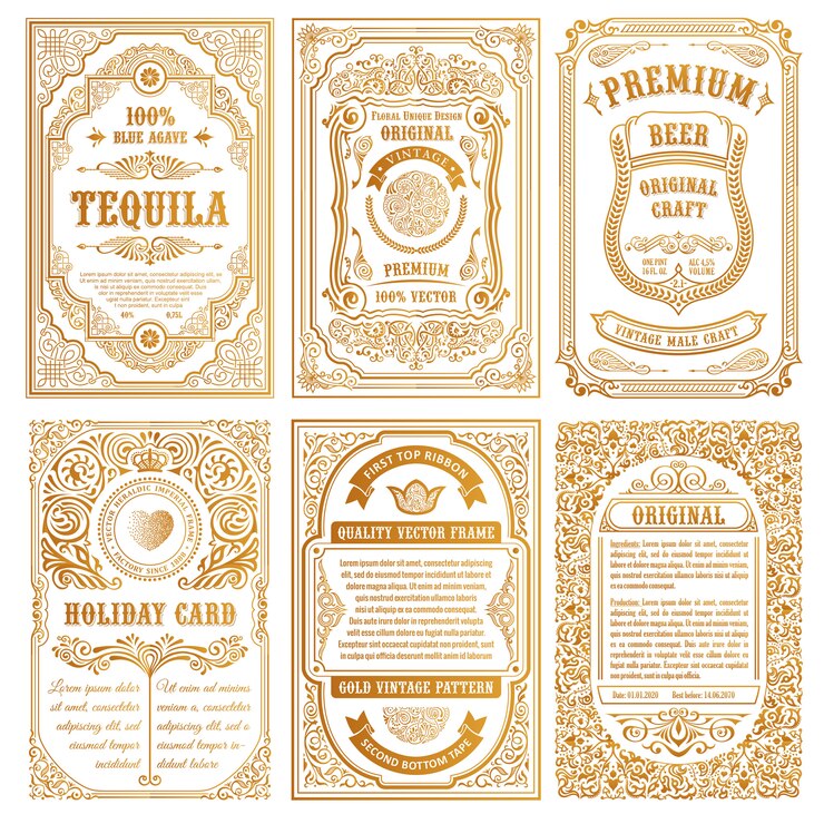 Vector vintage set tarjetas retro.