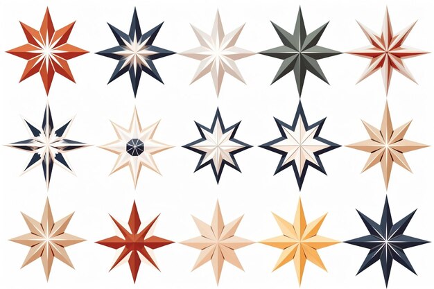 Vector vintage star design set stock vector (vector de las estrellas de estilo vintage)