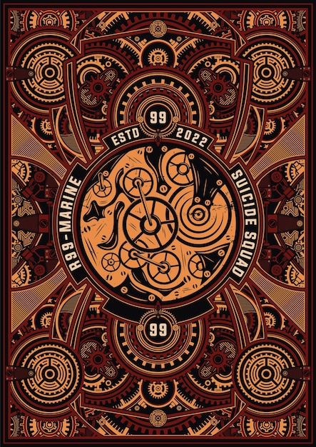 Vintage Steampunk Vector Fondos Diseños industriales retro para proyectos creativos