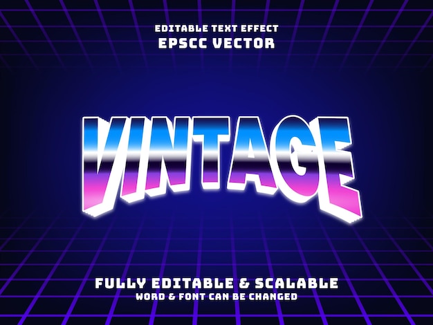 Vintage text effect in retro style