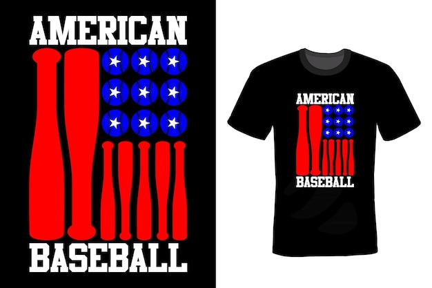 Vintage de tipografía de diseño de camiseta de béisbol