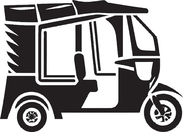 Vintage Vibe Rickshaw Vector Logo Diseño Icono