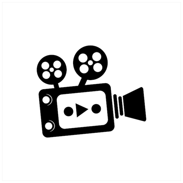 Vintage Video Camera Película para estudio de producción de cine Diseño de logotipo
