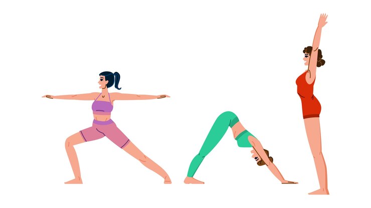 Vector vinyasa yoga ejercicios vector