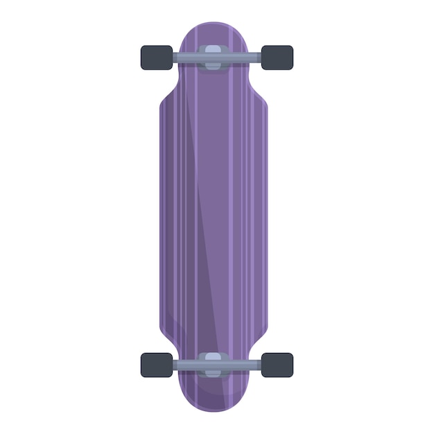 Vector violeta longboard icono dibujos animados vector forma retro decoración de escritorio