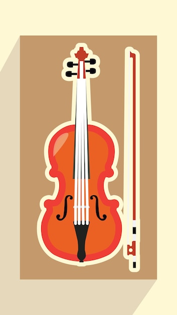 Violín instrumento musical icono papel tapiz fondo ilustración