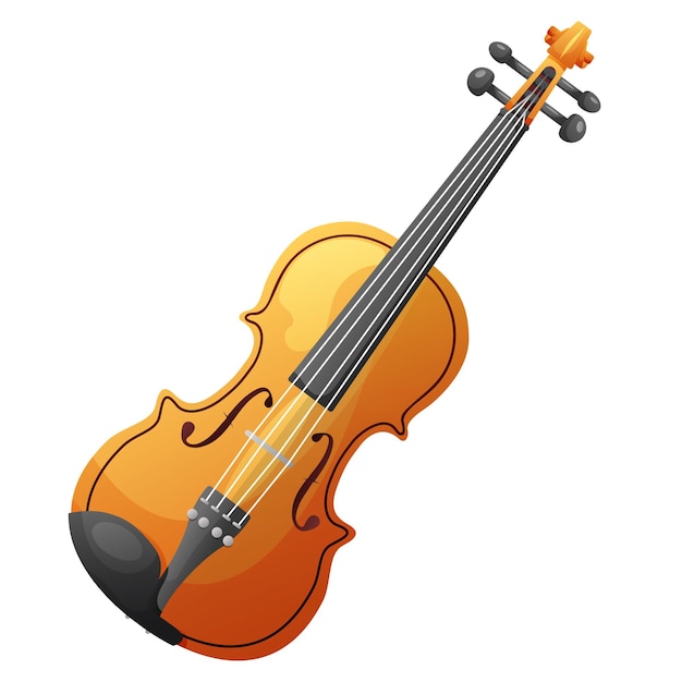 Violín o viola de madera clásica Instrumento musical Ilustración vectorial para el diseño