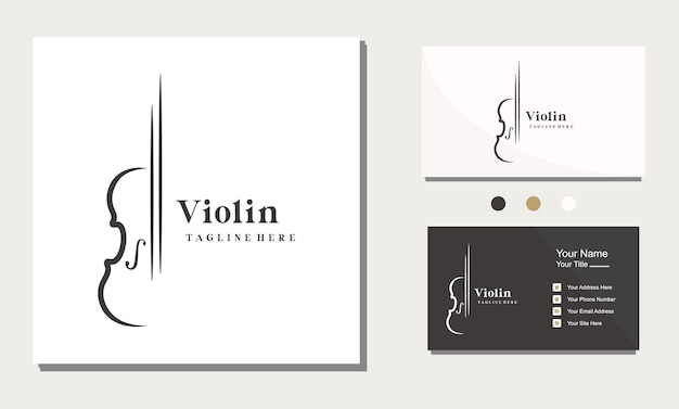 Violín orquesta violín música silueta logotipo diseño vector icono