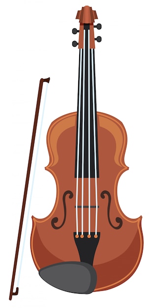 Vector un violín sobre fondo blanco