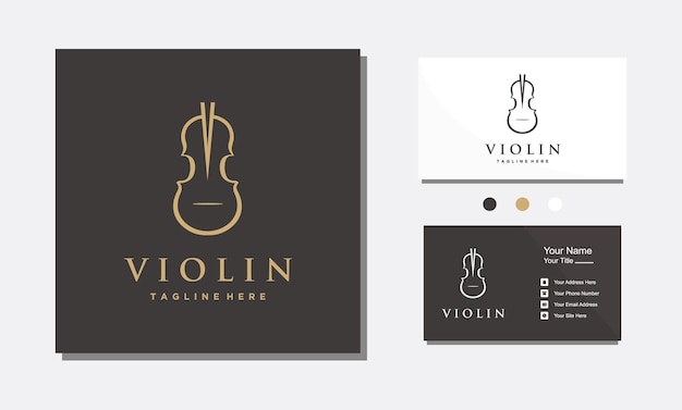 Violín viola violín violonchelo instrumento diseño de logotipo minimalista