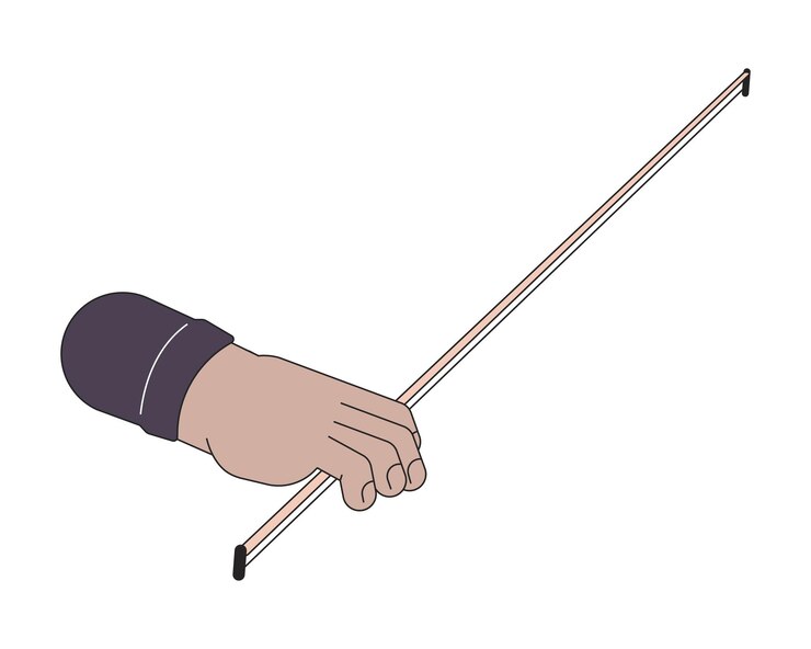 Vector violínista tocando con arco de violín 2d personaje de dibujos animados lineal afroamericano hombre barbudo violinista vector de línea aislado persona fondo blanco artes escénicas ilustración de punto plano de color