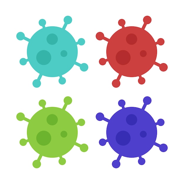 Virión del virus de la corona vectorial del coronavirus sobre fondo blanco