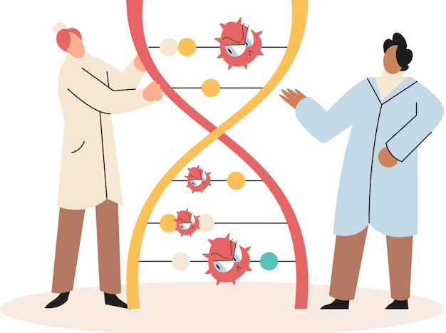 Virólogos que estudian nuevos virus en el laboratorio con muestras Científico que realiza investigaciones científicas