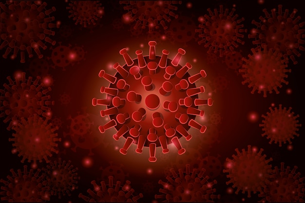 Vector virus covid 19 rojo