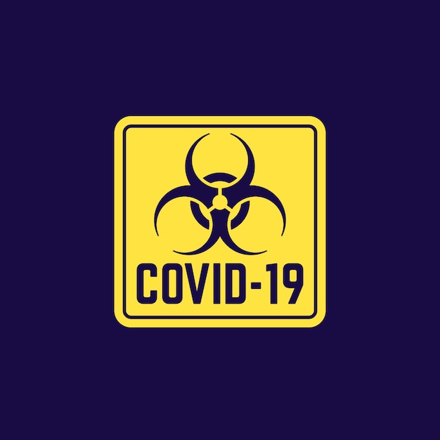 Virus covid-19, signo de riesgo biológico,