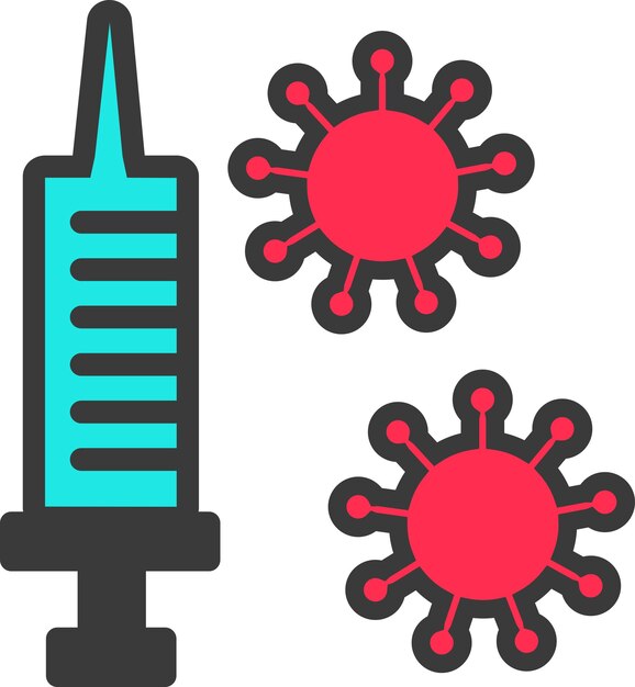 Virus icono plano vector dibujado a mano