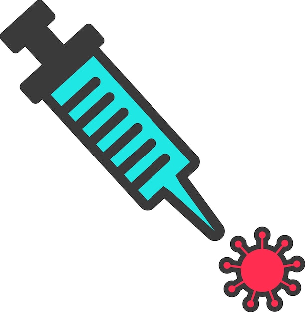 Virus icono plano vector dibujado a mano