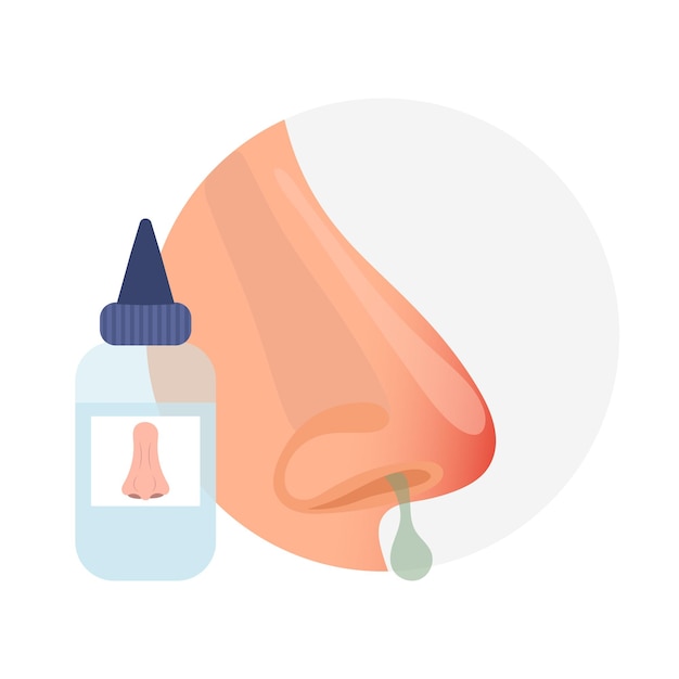 Virus de infección nasal o síntomas de alergia con secreción nasal y gotas nasales Resfriado y estornudo por gripe
