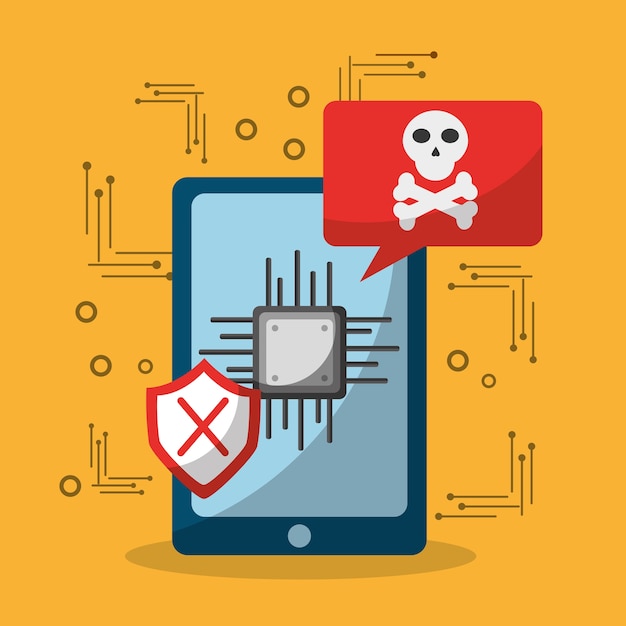 Virus de problema de datos de Smartphone atacado