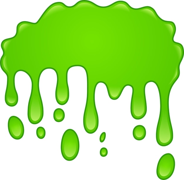 La viscosa glu verde brillante está goteando lentamente formando una juguetona variedad de manchas irregulares y gotas creando una visual pegajosa y vibrante que capta la atención y despierta la imaginación