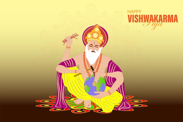 Vishwakarma Dios de los hindúes que se cree que es el arquitecto del universo