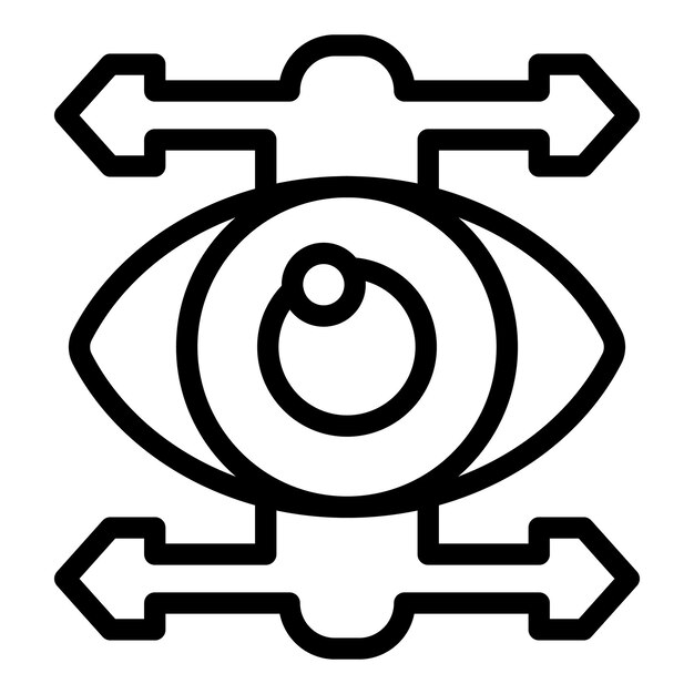 Visión de escala social icono contorno vector de apoyo a la integridad ayuda a la sociedad de la misión del mentor