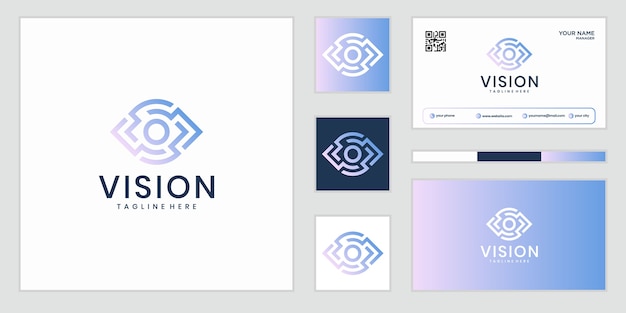 Visión. Logotipo de ojo. Señal de control de video. Solución empresarial inteligente.