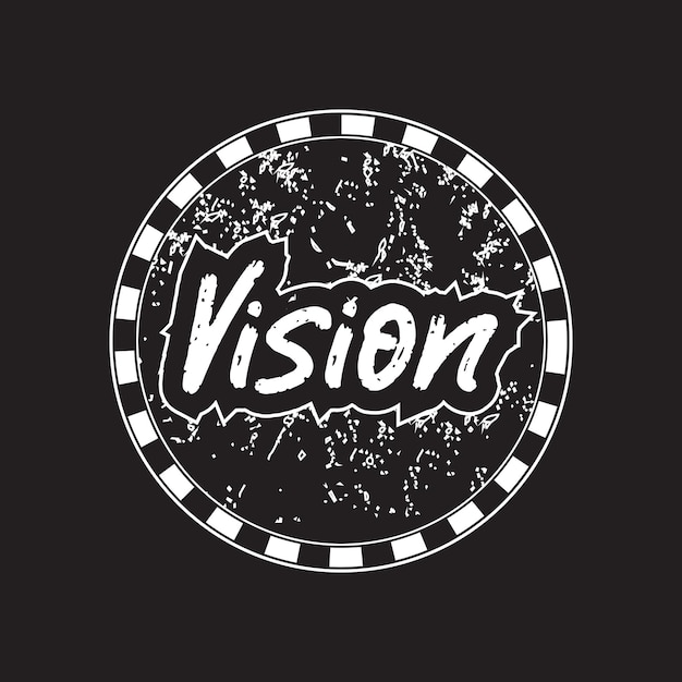 Visión motivacional e inspiradora letras tipografía círculo forma texto camiseta diseño