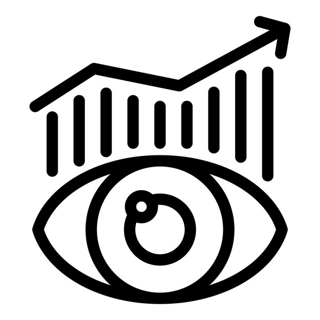 Visión para el ojo de crecimiento con icono de gráfico ascendente