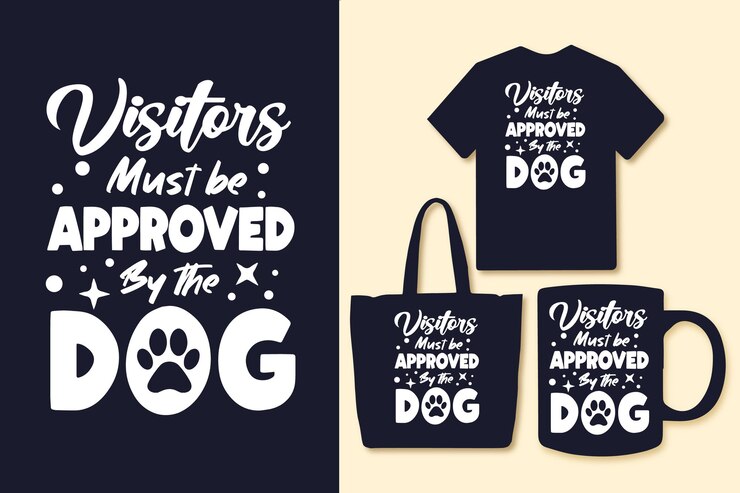 Vector los visitantes deben ser aprobados por la tipografía del perro. cotizaciones camiseta y mercadería.