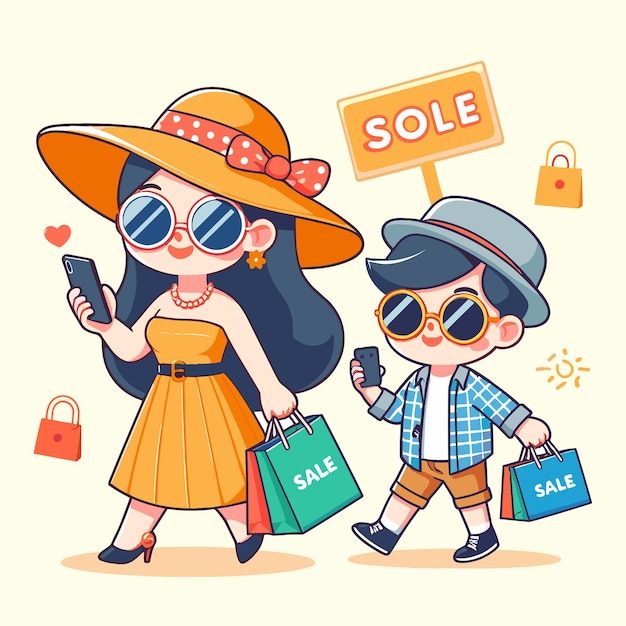 Visitar el supermercado para comprar mamá y niños de compras